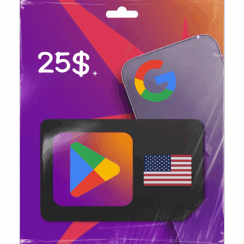 بطاقة قوقل بلاي 25$ (المتجر الامريكي)